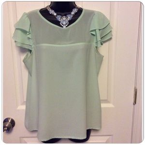 Mint green Chifon like blouse